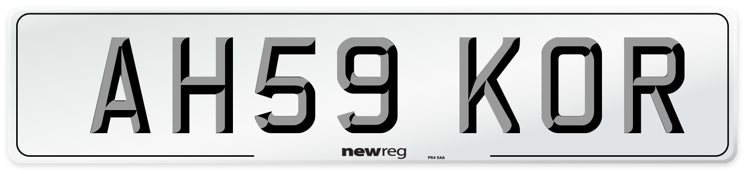 AH59 KOR Number Plate from New Reg